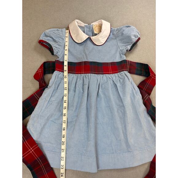 Beaufort Bonnet Company Cindy Lou Sash dress Barrington blue sz 6 plaid holiday - Picture 7 of 10